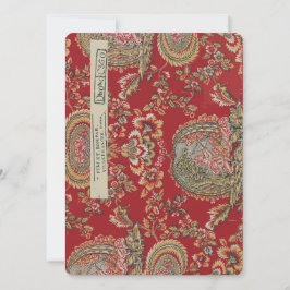 アンティークレッドフランスのファブリックfrom Villefranche シーズンカード