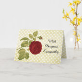 アンティークレッドローズパーチメント水玉模様悔やみや弔慰 カード (黄色い花)