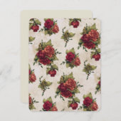 アンティークレッドローズ壁紙 招待状 (正面/裏面)