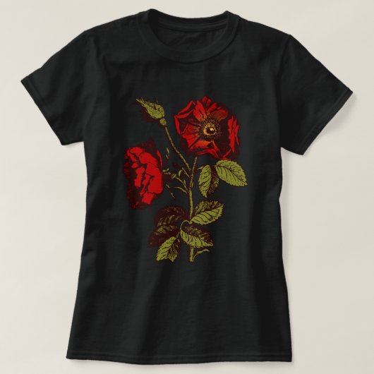アンティークレッドローズ Tシャツ (デザイン正面)