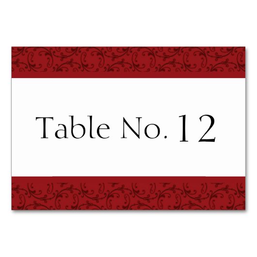 アンティークレッド結婚フィレンツェのテーブルカード テーブルナンバー (正面)