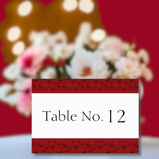 アンティークレッド結婚フィレンツェのテーブルカード テーブルナンバー