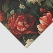 アンティークレッド&クリームフローラデコページ 薄葉紙 (詳細)