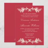 アンティークレッド|結婚式招待状 招待状 (正面/裏面)