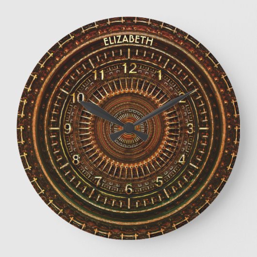 アンティークレトロスチームパンクラスティアールデコ時計 ラージ壁時計 (正面)