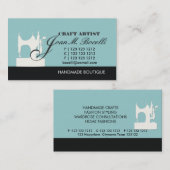 アンティークレトロ黒作業裁縫機の仕立て 名刺 (正面/裏面)