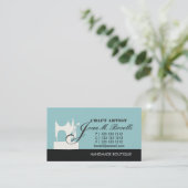 アンティークレトロ黒作業裁縫機の仕立て 名刺 (スタンド正面)