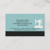 アンティークレトロ黒作業裁縫機の仕立て 名刺 (裏面)