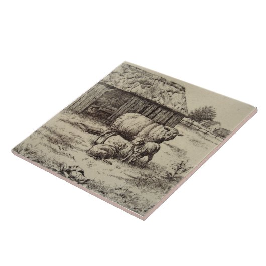 アンティークレプロウィリアムワイズヒープファミリーセピア タイル (側面)