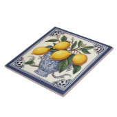 アンティークレモンアートヴィンテージブルー&イエローレモン タイル (側面)