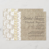 アンティークレースとパールブライダルシャワー招待状 招待状 (正面/裏面)