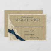 アンティークレースと海軍の国の応答カード 出欠カード (正面/裏面)