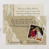 アンティークレースのウェディング・アニバーサリー 招待状 (正面/裏面)
