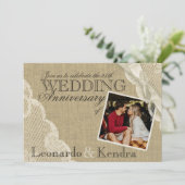 アンティークレースのウェディング・アニバーサリー 招待状 (スタンド正面)