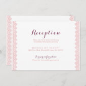 アンティークレースのラスティックウェディングレセプションカード 招待状 (正面/裏面)