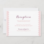 アンティークレースのラスティックウェディングレセプションカード 招待状 (正面)