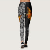 アンティークレースパターン黒レギンス蝶 レギンス (裏面)