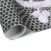 アンティークレースブラック及びブルースのラッピング紙 ラッピングペーパー (ロールコーナー)