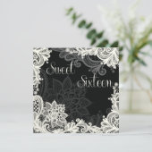 アンティークレースブラックSweet sixteenパーティー検出 招待状 (スタンド正面)