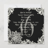 アンティークレースブラックSweet sixteenパーティー検出 招待状 (裏面)