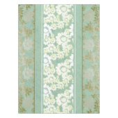 アンティークレースホワイトシーグリーンフローラ テーブルクロス (正面)