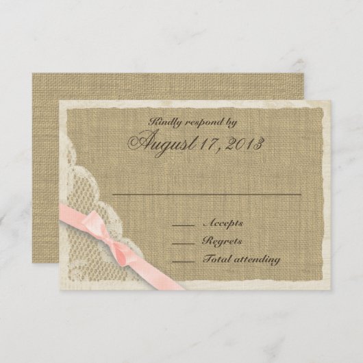 アンティークレース及び赤面国レスポンスカード 出欠カード (正面/裏面)