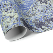 アンティークレース柄ギフトラッピング紙ブルー ラッピングペーパー (ロールコーナー)