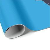 アンティークレース柄ギフトラッピング青 ラッピングペーパー (ロールコーナー)