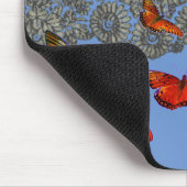 アンティークレース模様およびアカチョウチョウ マウスパッド (コーナー)