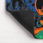 アンティークレース模様オレンジ蝶マウスパッド マウスパッド (コーナー)