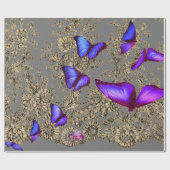 アンティークレース模様蝶ラッピング紙 ラッピングペーパー (フラット)