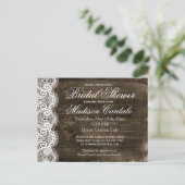 アンティークレース素朴ブライダルシャワー招待状ポストカード インビテーションポストカード (スタンド正面)
