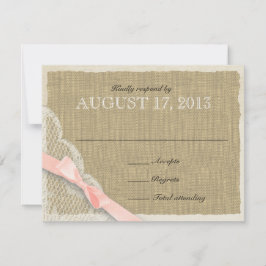 アンティークレース赤面ボウカントリー応答カード 出欠カード