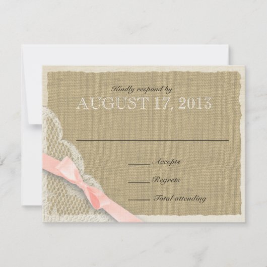 アンティークレース赤面ボウカントリー応答カード 出欠カード (正面)