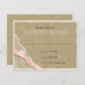 アンティークレース赤面ボウカントリー応答カード 出欠カード (正面/裏面)