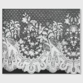 アンティークレース黒白ラッピング紙 ラッピングペーパー (フラット)