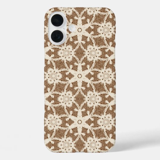 アンティークレース – クリームとブラウン Case-Mate iPhoneケース (裏面)