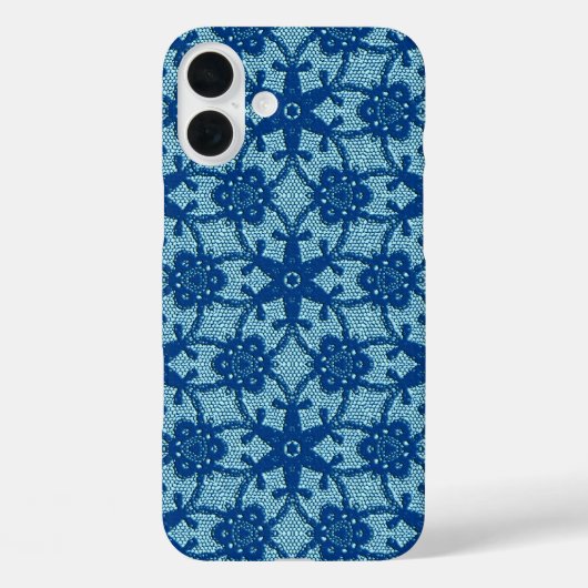 アンティークレース – サファイヤとブ淡い色のルー Case-Mate iPhoneケース (裏面)