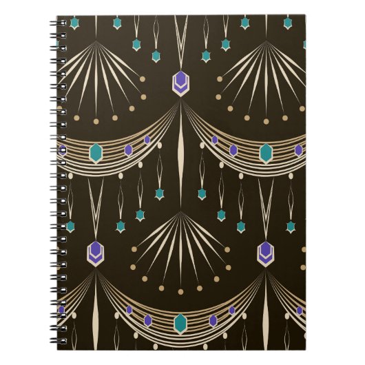 アンティークレース、幾何学的シームレスパターン。 ノートブック (正面)