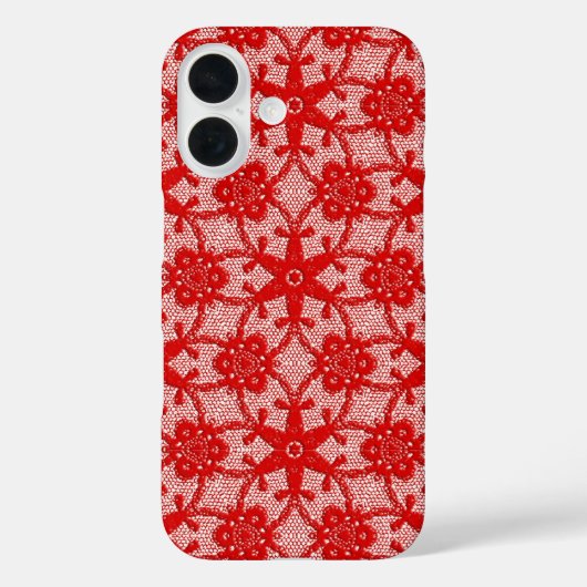 アンティークレース – 深い 赤と白 Case-Mate iPhoneケース (裏面)