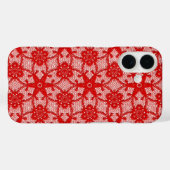アンティークレース – 深い 赤と白 Case-Mate iPhoneケース (裏面 (横))