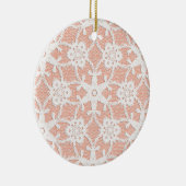 アンティークレース – 白と桃 セラミックオーナメント (右)
