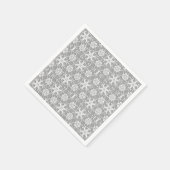 アンティークレース - 白と銀灰色 スタンダードカクテルナプキン (角)