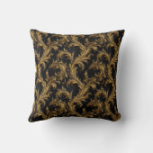 アンティークロココブラック金ゴールドバロック クッション (裏面)