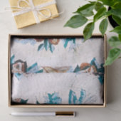 アンティークロマイタリアンンフローラモザイクブルー 薄葉紙 (ギフト)