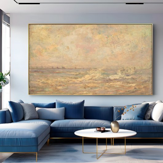 アンティークロマンチックパステルコースタルシースケープ キャンバスプリント