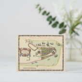 アンティークロングアイランドニューヨークの地図 ポストカード (スタンド正面)