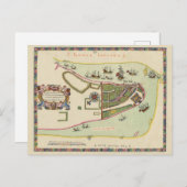 アンティークロングアイランドニューヨークの地図 ポストカード (正面/裏面)