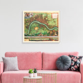 アンティークロンドン通り地図byヨハネス・デ・ラム， 1689 キャンバスプリント (インサイチュ (リビング))