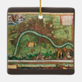 アンティークロンドン通り地図byヨハネス・デ・ラム, 1689 セラミックオーナメント (裏面)